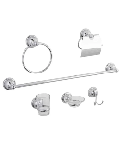 JGO. DE ACCESORIOS BAÑO 6 PZ CROMO DICA