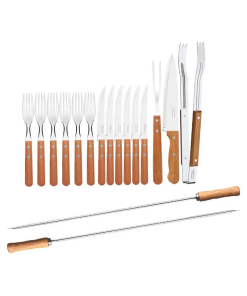 PINCHO ESPADA PARA ASADO 75CM Y JGO.15PZ