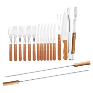 PINCHO ESPADA PARA ASADO 75CM Y JGO.15PZ