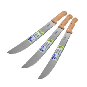 MACHETE DE 14" PULIDO C/MANGO DE MADERA 3PZAS