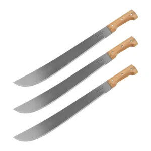 MACHETE DE 18" PULIDO C/MANGO DE MADERA 3 PZAS