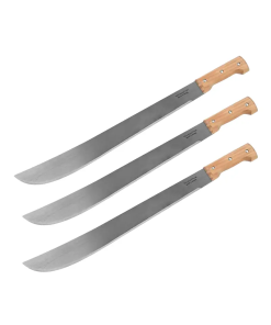 MACHETE DE 20" PULIDO C/MANGO DE MADERA 3 PZAS