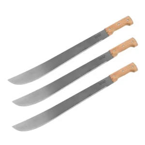 MACHETE DE 20" PULIDO C/MANGO DE MADERA 3 PZAS