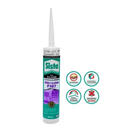 SILICON VIDRIO/ ALUMINIO TRASP 300ML.SISTA