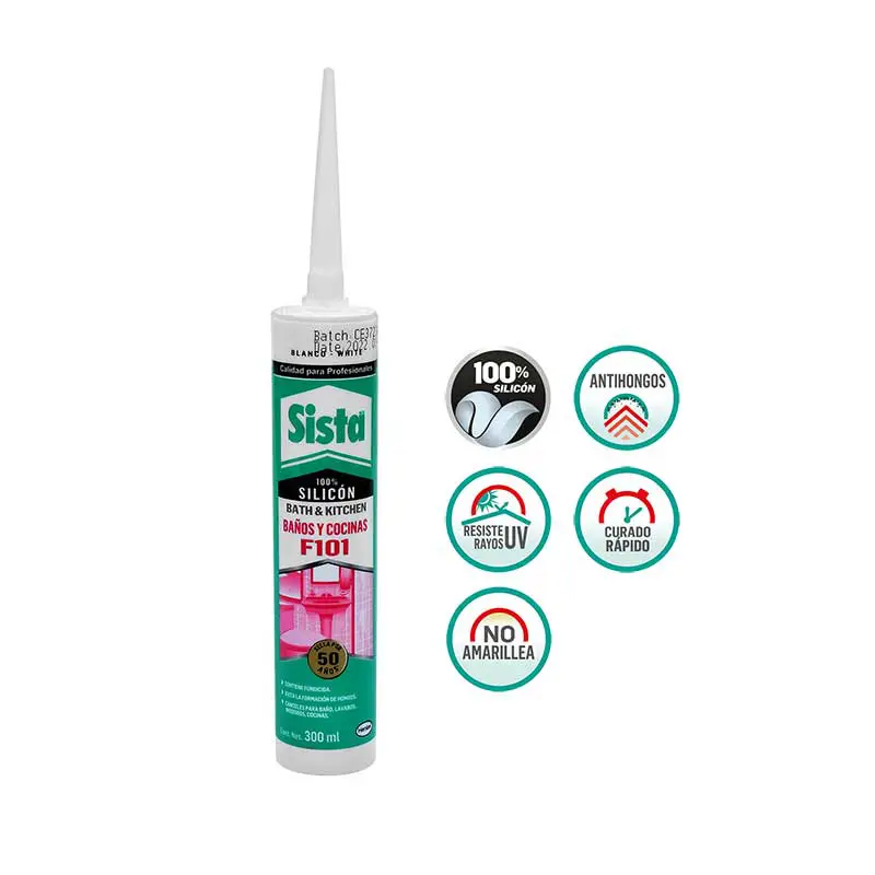 SILICON BAÑOS Y COCINA 300 ML. BLANCO SISTA
