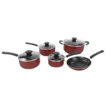 BATERIA P/ COCINA 5 PZAS. COLOR ROJO TRAMONTINA