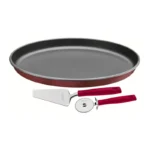JUEGO PARA PIZZA 3 ROJO (MOLDE, CORTADOR Y PALA)