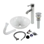 LAVABO DETROIT BLANCO + MONOMANDO+KIT DE INSTALACI
