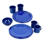 VAJILLA DE PELTRE 16 PZAS AZUL IMPERIAL RUSTIK