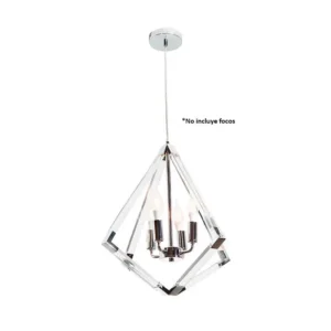 LAMPARA COLGANTE P/4 FOCO E12 40W PLATA/CROM RUSTI