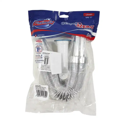 CESPOL FLEXIBLE CROMADO C/CUBIERT A INOX 80CM
