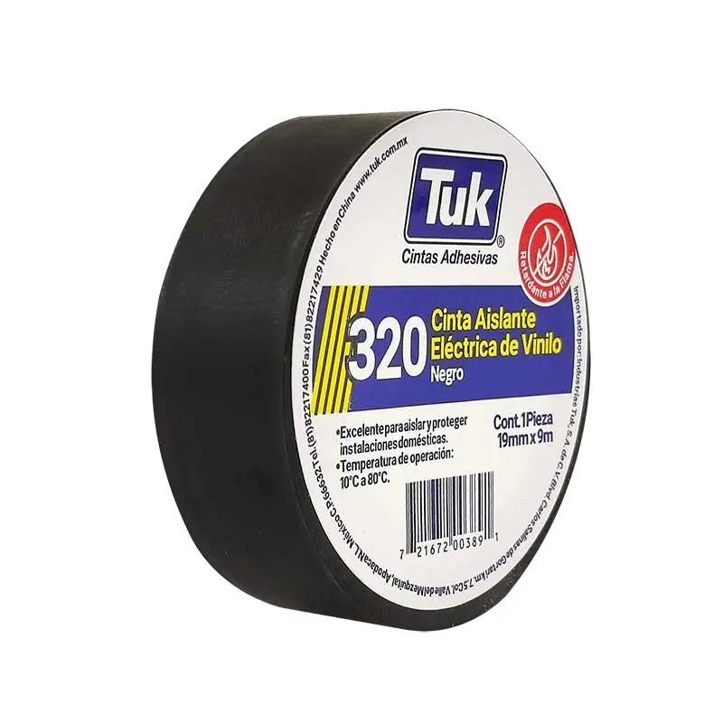 CINTA AISLAR 19 MM X 09 MT NEGRO 320 TUK