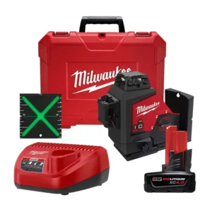 NIVEL LASER VERDE DE 3 PLANOS 360 C/KIT