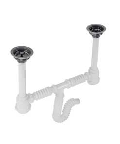 CESPOL P/FREGADERO FLEXIBLE 2 CANASTAS A/INOX URRE