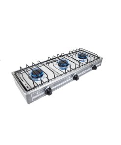 Parrilla de Gas de 3 Quemadores Superflama 3Q-CA – Diseño Compacto y Resistente con Cubierta de Acero en Color Gris, Ideal para Cocinar con Eficiencia y Seguridad