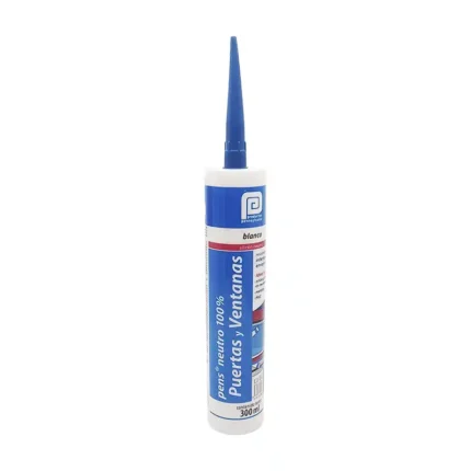 SILICON NEUTRO 100% BLANCO. 300 ML.PUERTA/VENTANA