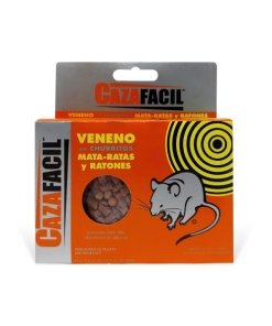 CAJILLA CON 2   SOBRES DE 40 GR DE VENENO EN CHURRITO MATA - RATAS Y RATONES CAZAFACIL