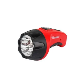 LAMPARA DE MANO RECARGABLE 4 LEDS ROJA ERGONOMICA