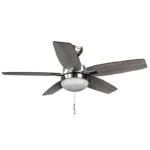 VENTILADOR ANTERO 46" NIQUEL, 5 ASPAS, NOGAL/OSCU