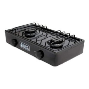 Estufa de 2 Quemadores Super Flama - Estilo Moderno en Negro Mate - Potencia y Durabilidad para Cocina Profesional