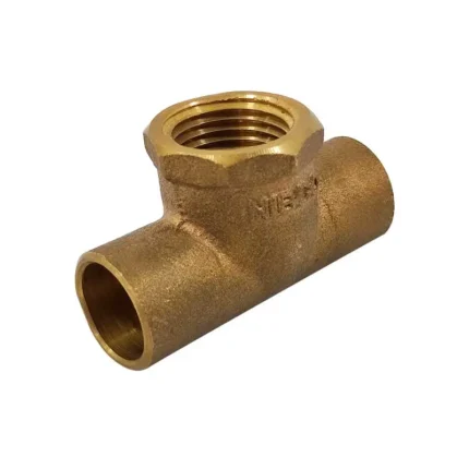 TEE ROSCA INTERIOR AL CENTRO 1/2" IUSA COBRE