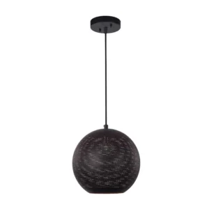 LÁMPARA COLGANTE REGIL ACERO NEGRO C/PERFORACIONES