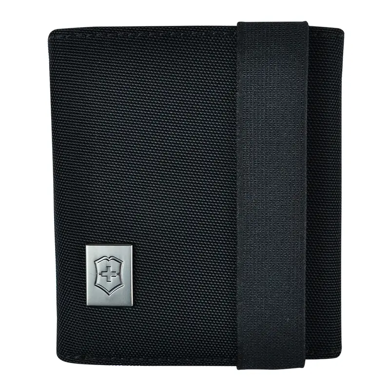 CARTERA 3 PLIEGUES NYLON NEGRA C/VELCRO VICTORINOX