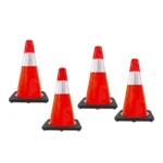 CONO DE PRECAUCIÓN 45 CM C/BASE NEGRA JGO 4 PZS