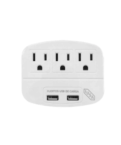 MULTICONTACTO C/3 ENTRADAS Y 2 USB SUPRESOR PICOS