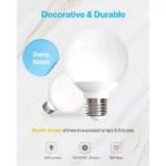 Sunco Lighting G25 Globo, Foco LED, 6W (equivalente 40W), Luz del día (6000K)