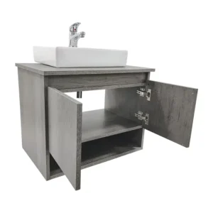 MUEBLE Y LAVABO ROMA60CM GRIS+KIT INSTALACION
