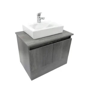 MUEBLE Y LAVABO NEVADA 60CM GRIS+KIT INSTALACION