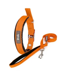 COLLAR CON CORREA CHEVRON CH 10KG NARANJA P/PERRO