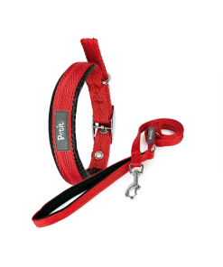 COLLAR CON CORREA CHEVRON M 20KG ROJO P/PERRO