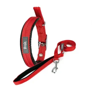 COLLAR CON CORREA CHEVRON GDE 30KG ROJO P/PERRO