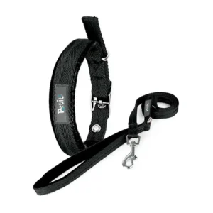 COLLAR CON CORREA CHEVRON GDE 30KG NEGRO P/PERRO
