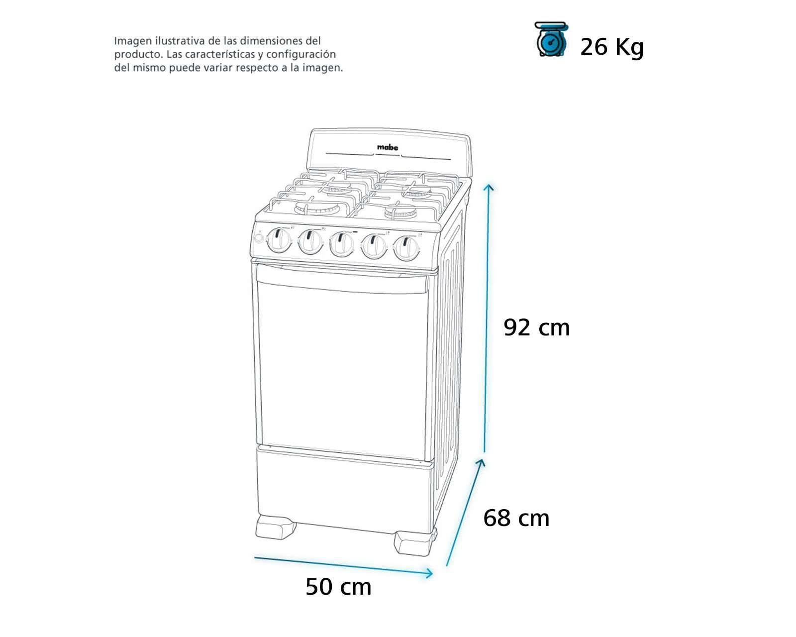 Estufa mabe de piso 20 pulgadas con 4 quemadores de gas em5030bais0 pm 6541833 - Image 3