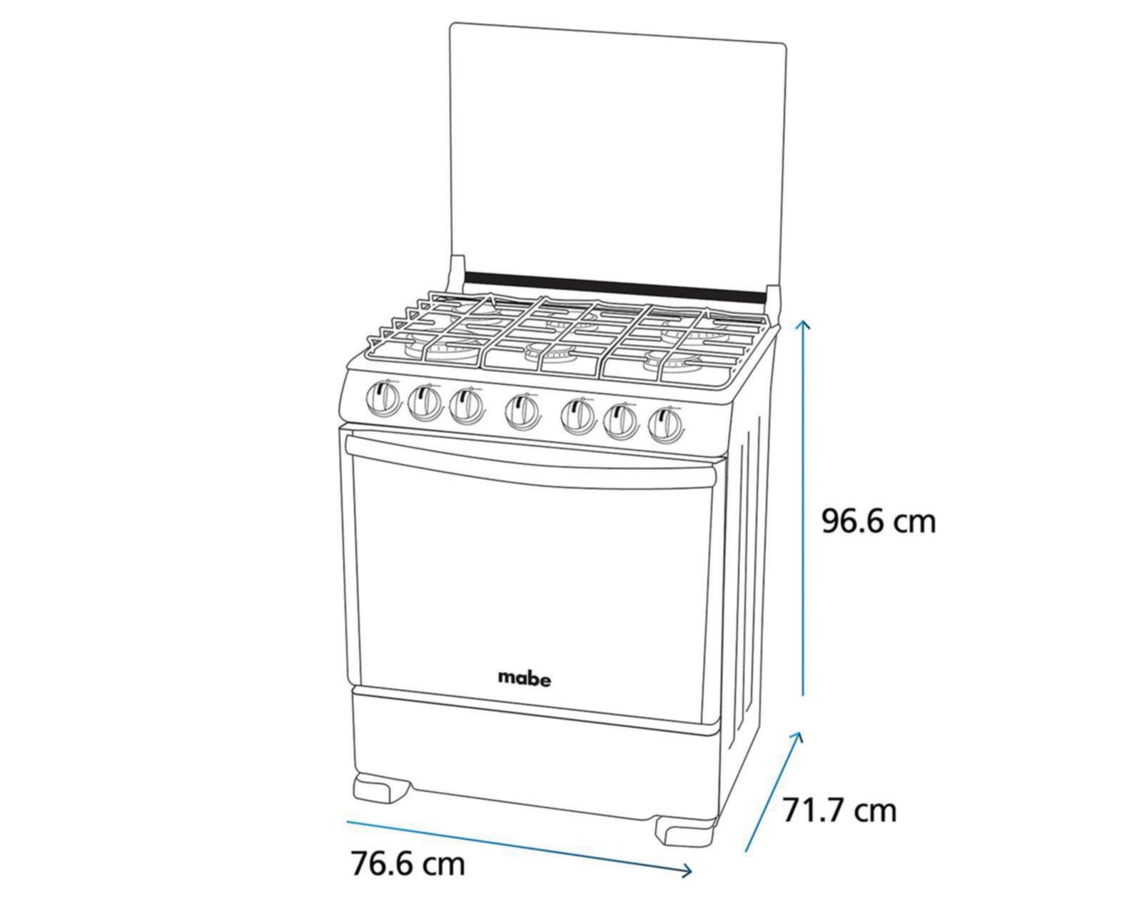Estufa mabe de piso 30 pulgadas con 6 quemadores de gas em7657csis2 pm 6606213 - Image 2