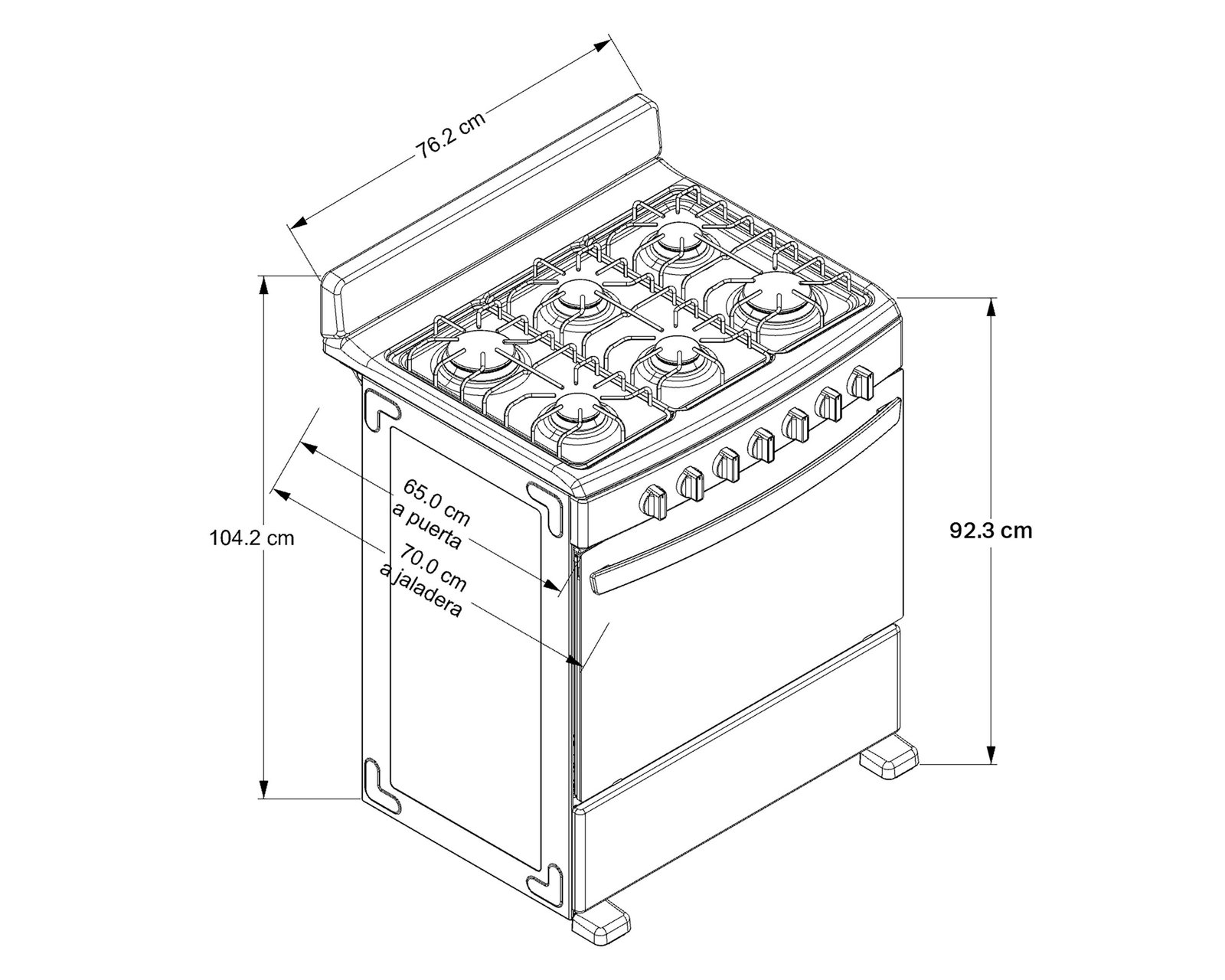 Estufa acros de piso 30 pulgadas con 6 quemadores de gas afr4010b pm 6636973 - Image 3