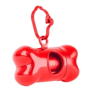 DISPENSADOR DE BOLSAS PARA PERRO - 2 PZAS, ROJO