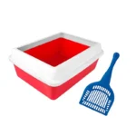 ARENERO P/GATO ROJO+CUCHARA P/ARENERO AZUL AKSI