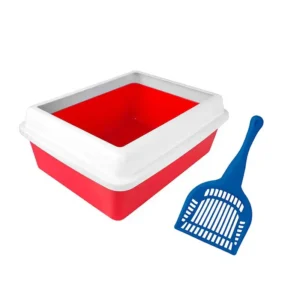 ARENERO P/GATO ROJO+CUCHARA P/ARENERO AZUL AKSI