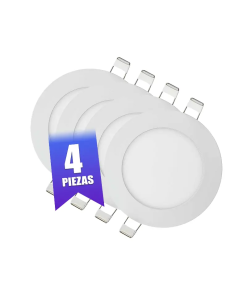LAMPARA P/TECHO   6WTS LED REDONDA L/BCA 4PZAS