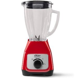 Licuadora oster color rojo 2 velocidades con perilla y vaso de vidrio mkp 73891198