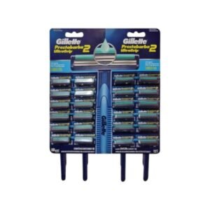 Rastrillo Desechable Gillette Prestobarba UltraGrip 2 con Doble Hoja y Banda Lubricante, Paquete de 12 Piezas