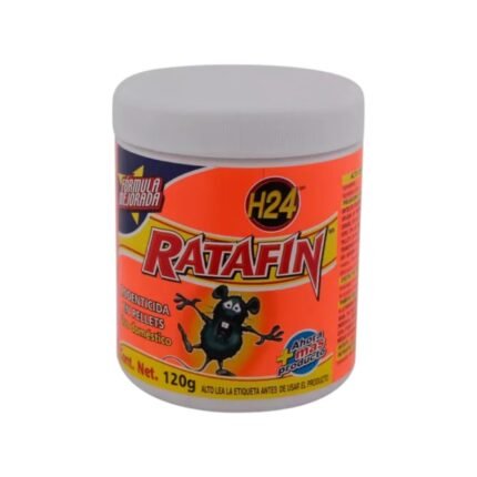 Rodenticida en Pellets Ratafín H24 de   120g con Fórmula Anticoagulante para Eliminación de Ratas y Ratones - Uso   Doméstico y Eficaz en Interiores y Exteriores