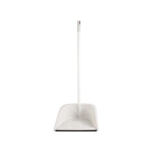 Recogedor de Plástico Lion Tools 0548 con Base Amplia de Polipropileno y Tira de Goma para Recolección Eficiente de Suciedad - Mango de PVC de 74 cm de Altura