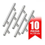 JALADERA BARRA HUECA D/ACERO 6.4 CM NIQ SAT 10PZ