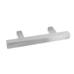 JALADERA BARRA HUECA CUADRAD 6.4 CM SATINADA