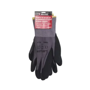 GUANTE NYLON NITRILO ARENOSO GRIS/NGO MED BELLOTA